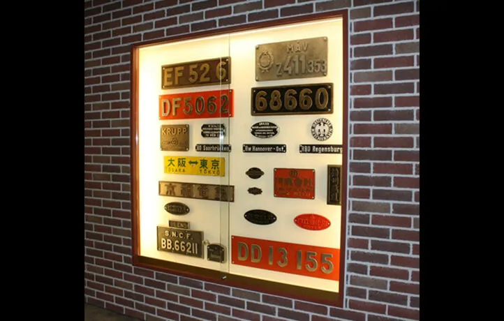 Exhibit of actual railway nameplates and controllers